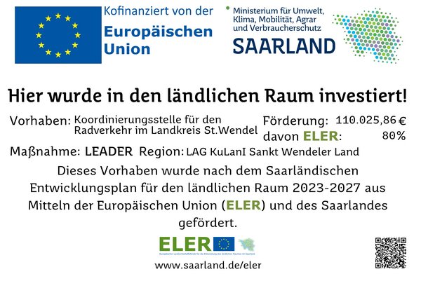 Förderhinweis für die Stelle der Radwegekoordination